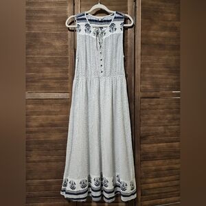 Lucky Brand White And Blue Sundress